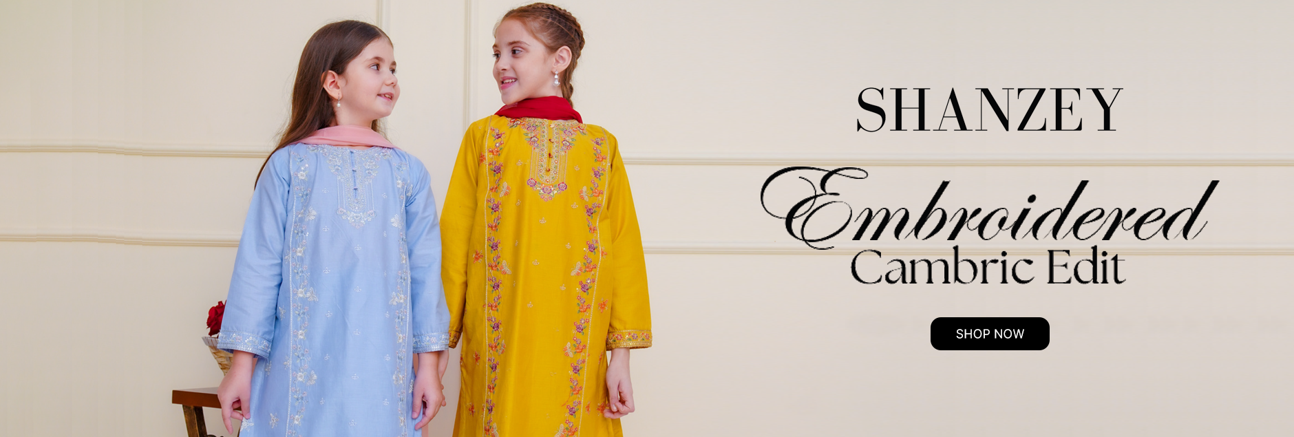 Shanzey Embroidered Cambric Girls 3Pcs Pret Edit 2025 Shanzey Embroidered Cambric Girls 3Pcs Pret Edit 2025