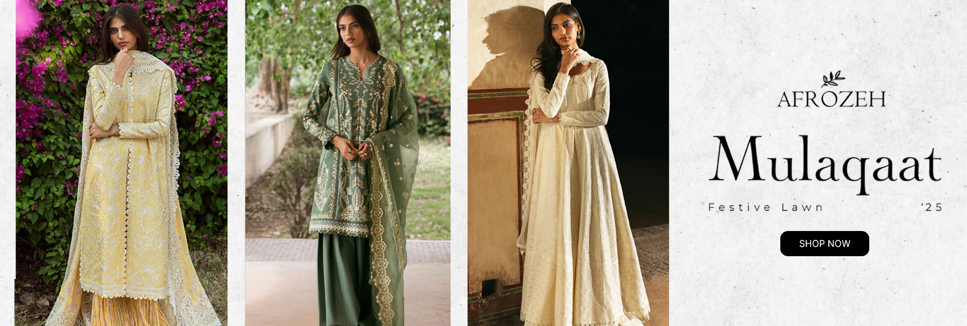 Mulaqaat By Afrozeh Festive Lawn Unstitched Collection 2025 Mulaqaat By Afrozeh Festive Lawn Unstitched Collection 2025