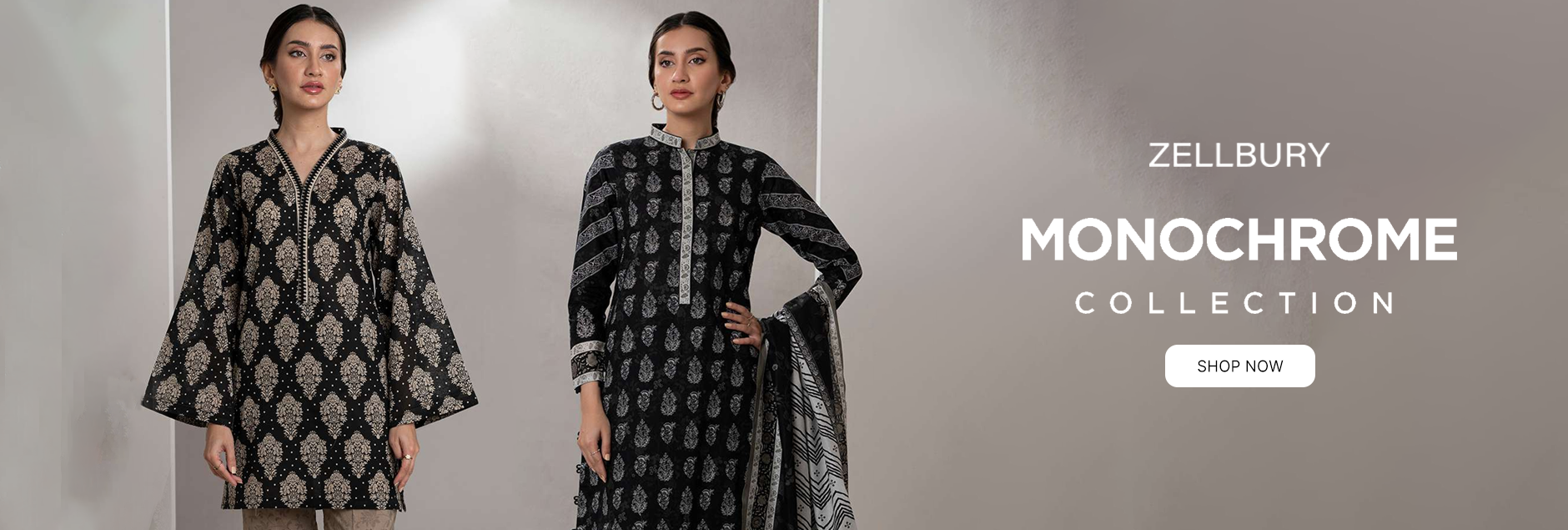 Zellbury Unstitched Monochrome Collection 2024 - WUS24X21490