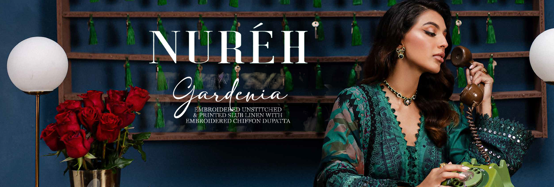 Nureh Embroidered Unstitched Printed Slub Linen Suit - Winter
