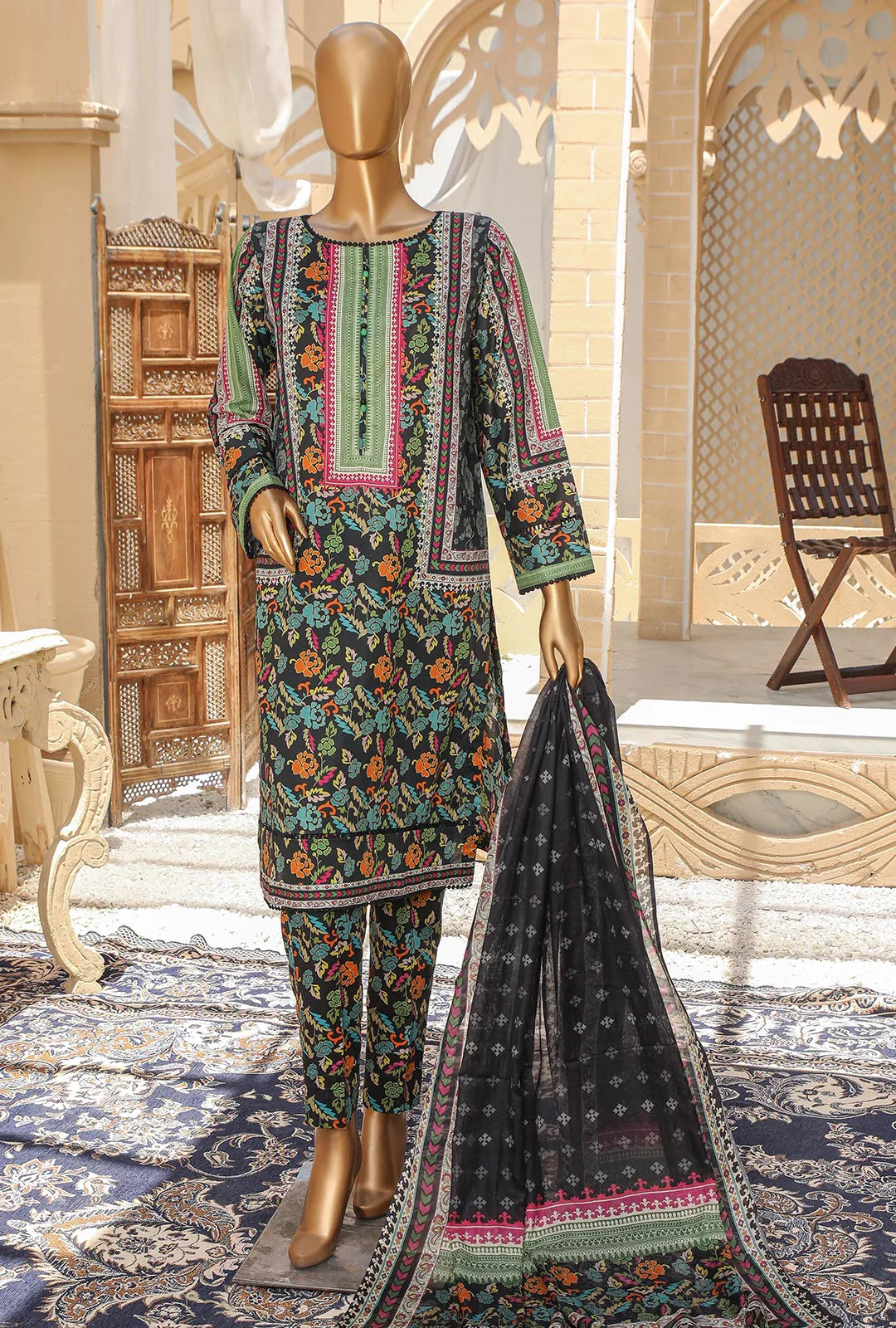 D#18396 HZ Organic Printed Lawn Collection 523 D#18396 HZ Organic Printed Lawn Collection 523