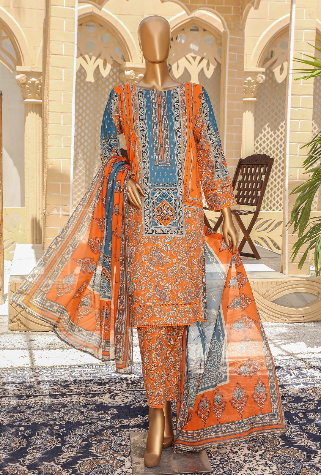 D#18388 HZ Organic Printed Lawn Collection 523 D#18388 HZ Organic Printed Lawn Collection 523