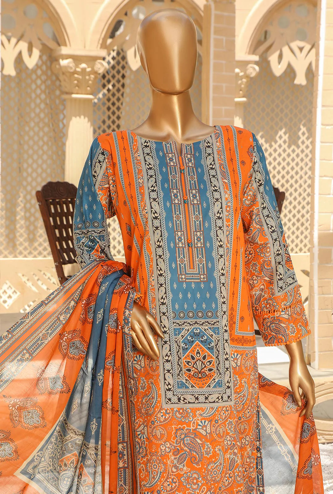 D#18388 HZ Organic Printed Lawn Collection 523 D#18388 HZ Organic Printed Lawn Collection 523