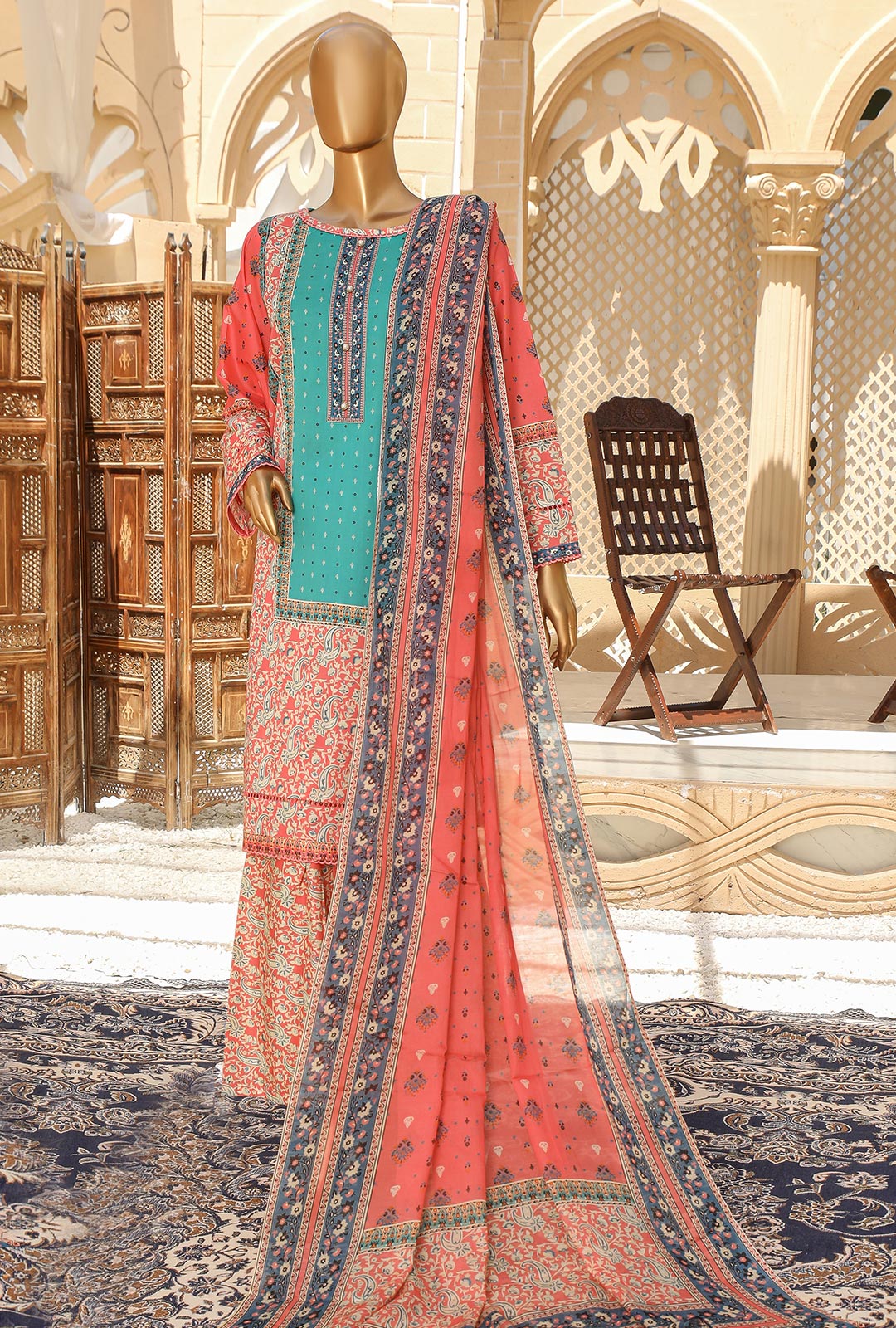 D#18395 HZ Organic Printed Lawn Collection 523 D#18395 HZ Organic Printed Lawn Collection 523