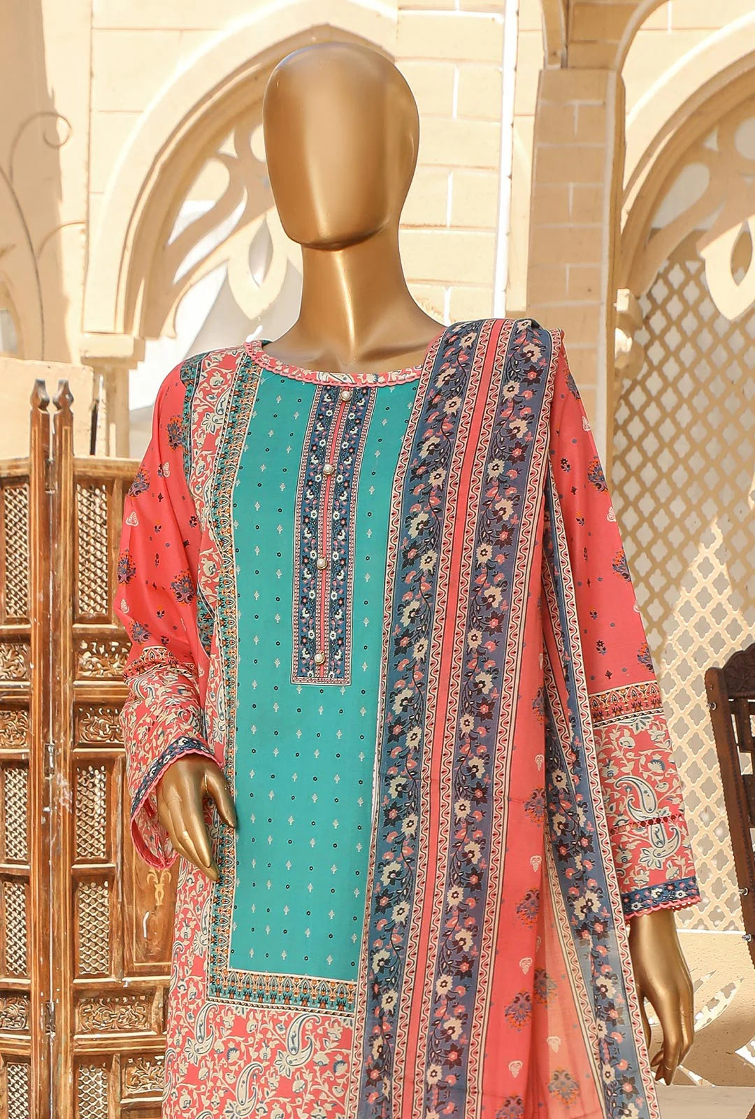 D#18395 HZ Organic Printed Lawn Collection 523 D#18395 HZ Organic Printed Lawn Collection 523