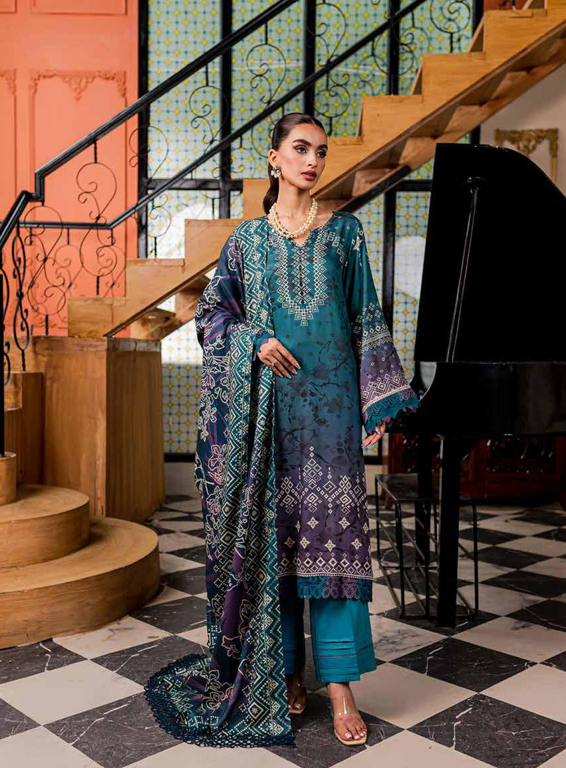 Signature Prints By Nureh Printed Marina Unstitched 3 Piece Suit - 78 Signature Prints By Nureh Printed Marina Unstitched 3 Piece Suit - 78