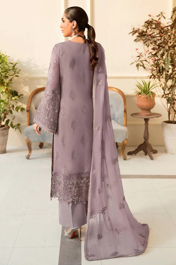 Safeera By Flossie Embroidered Chiffon Unstitched 3 Piece Suit - 10 VIOLET ICE Safeera By Flossie Embroidered Chiffon Unstitched 3 Piece Suit - 10 VIOLET ICE