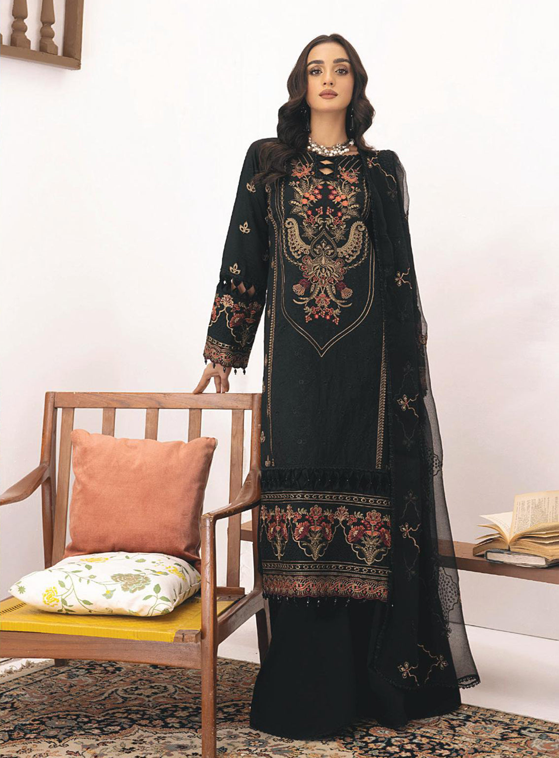 Kastoori By Awwal Embroidered Viscose Unstitched 3 Piece Suit - 03 Kastoori By Awwal Embroidered Viscose Unstitched 3 Piece Suit - 03