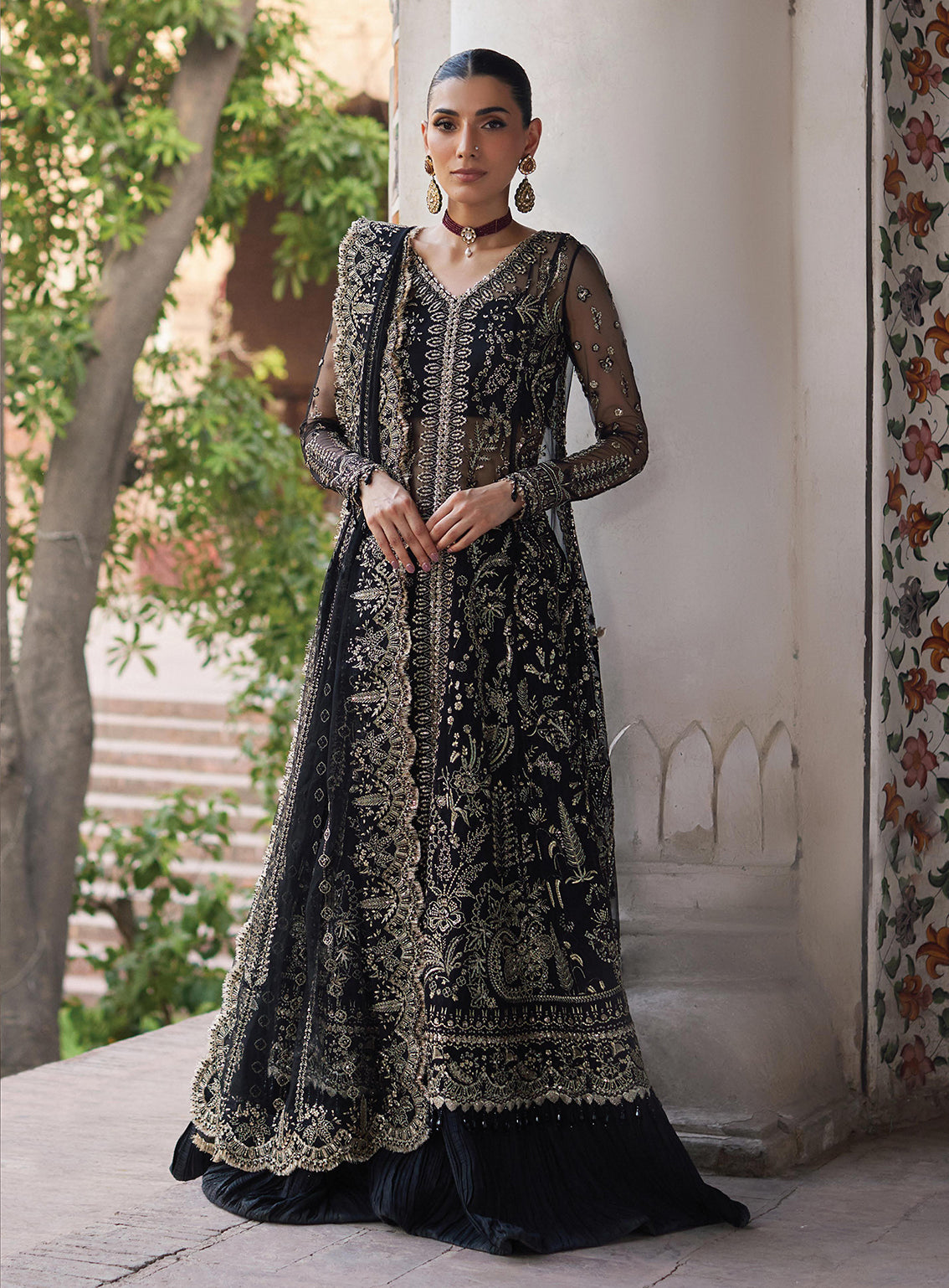 Afrozeh Embroidered Net Unstitched 3 Piece Suit - 06 Afrozeh Embroidered Net Unstitched 3 Piece Suit - 06