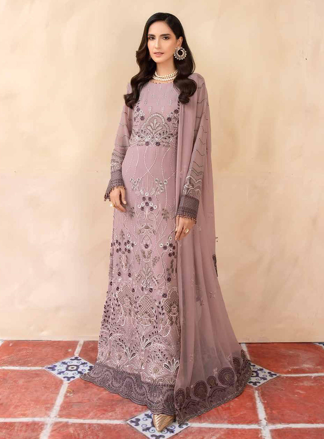 Elnaz By Flossie Embroidered Chiffon Unstitched 3 Piece Suit - 107 Elnaz By Flossie Embroidered Chiffon Unstitched 3 Piece Suit - 107