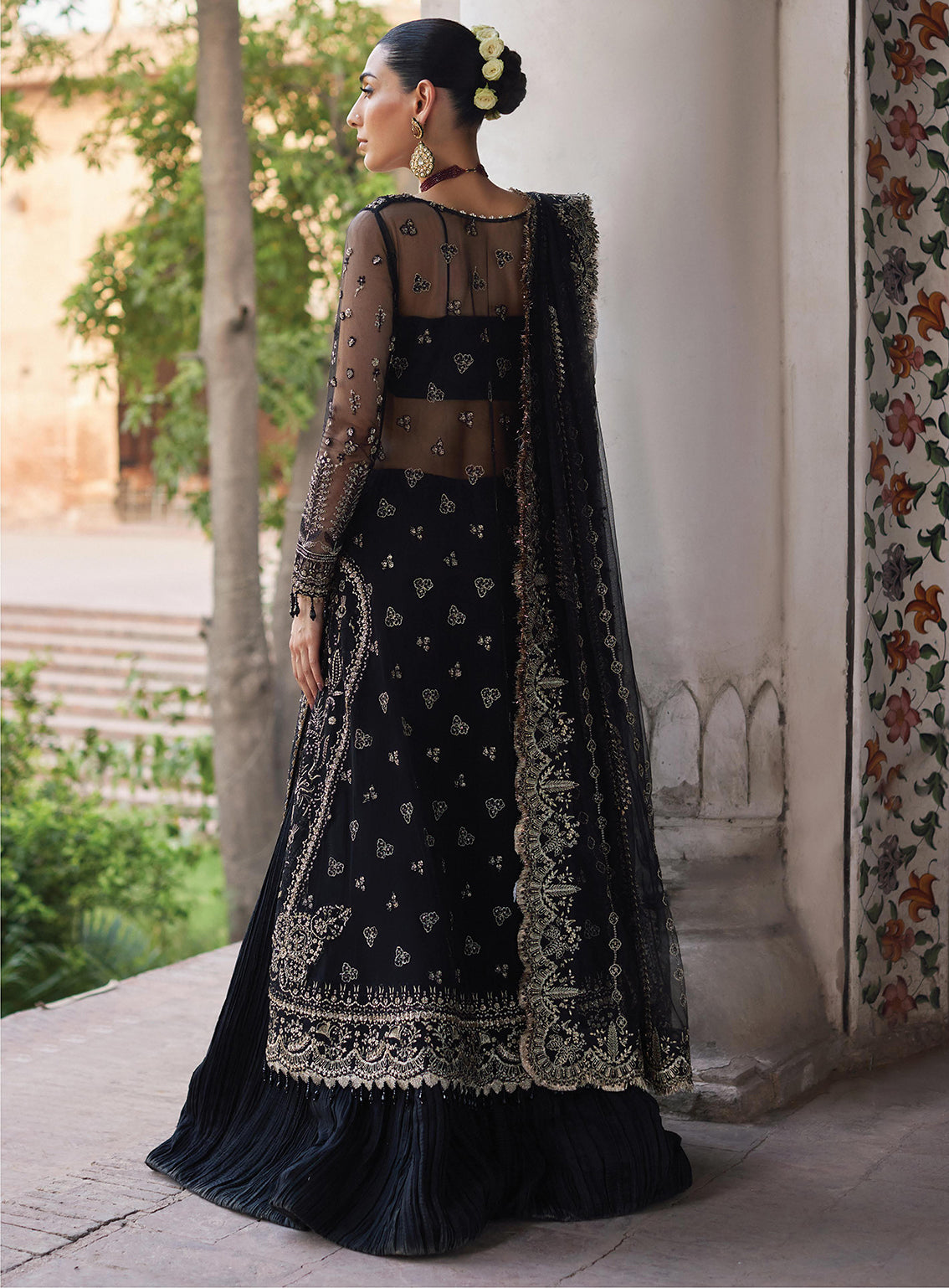 Afrozeh Embroidered Net Unstitched 3 Piece Suit - 06 Afrozeh Embroidered Net Unstitched 3 Piece Suit - 06