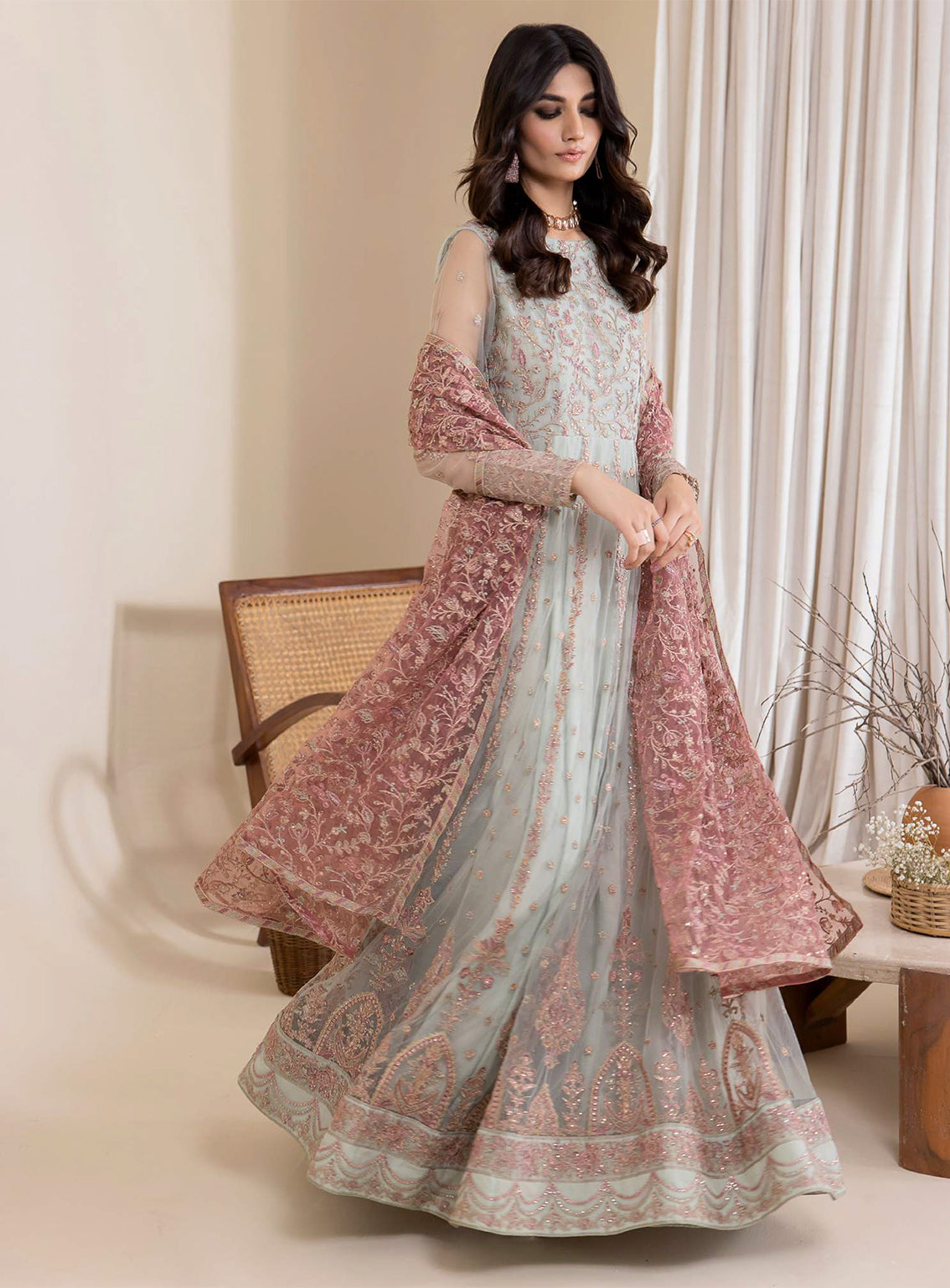 Iznik Embroidered Chiffon Unstitched 3 Piece Suit - 27 Iznik Embroidered Chiffon Unstitched 3 Piece Suit - 27