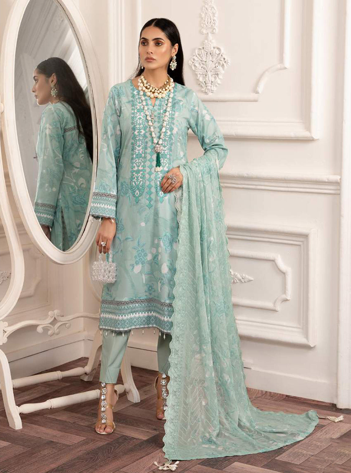 D#01 AlZohaib Sunshine Bloom Printed Bamber Chikankari Dupatta 923 D#01 AlZohaib Sunshine Bloom Printed Bamber Chikankari Dupatta 923