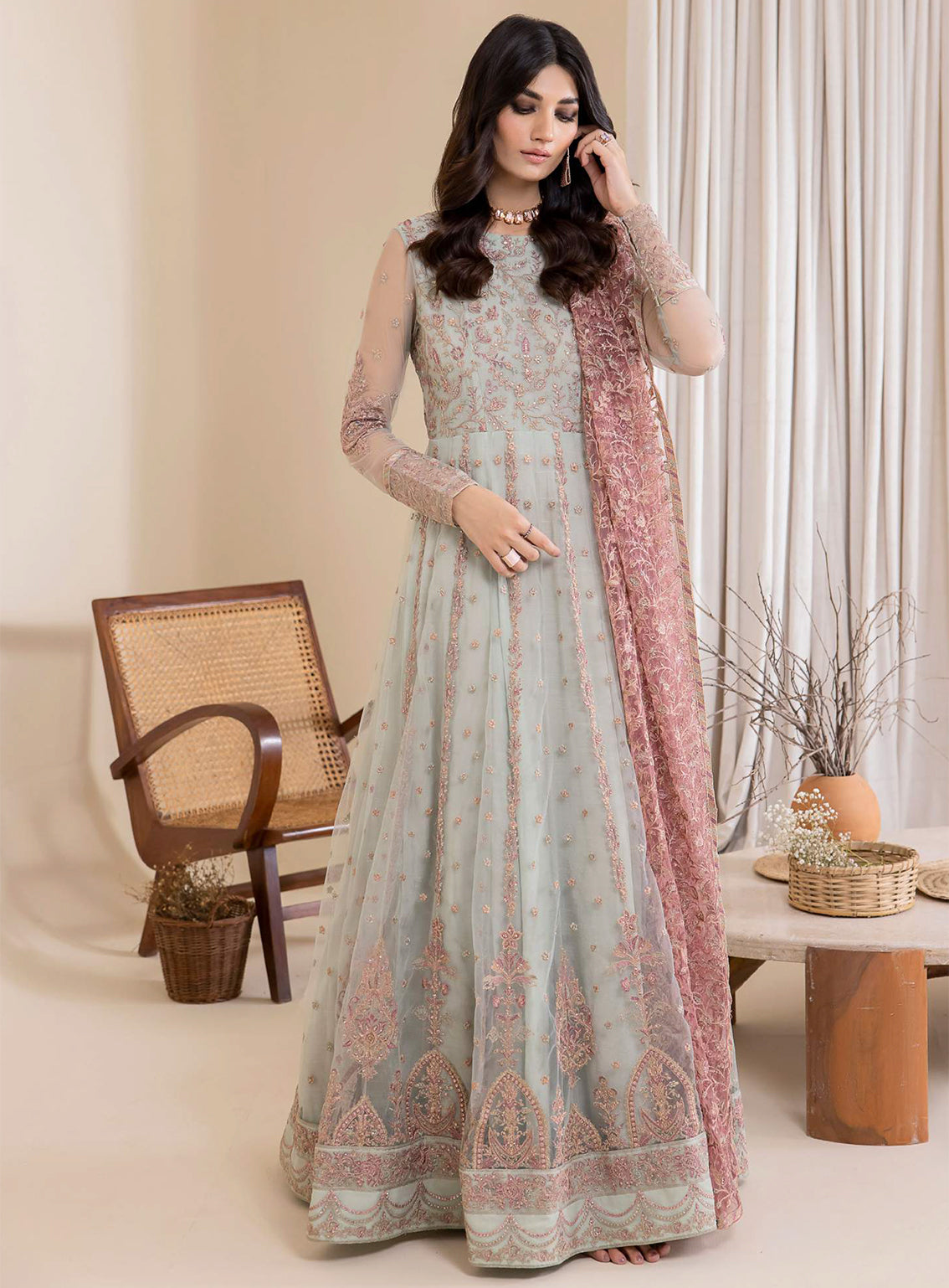 Iznik Embroidered Chiffon Unstitched 3 Piece Suit - 27 Iznik Embroidered Chiffon Unstitched 3 Piece Suit - 27