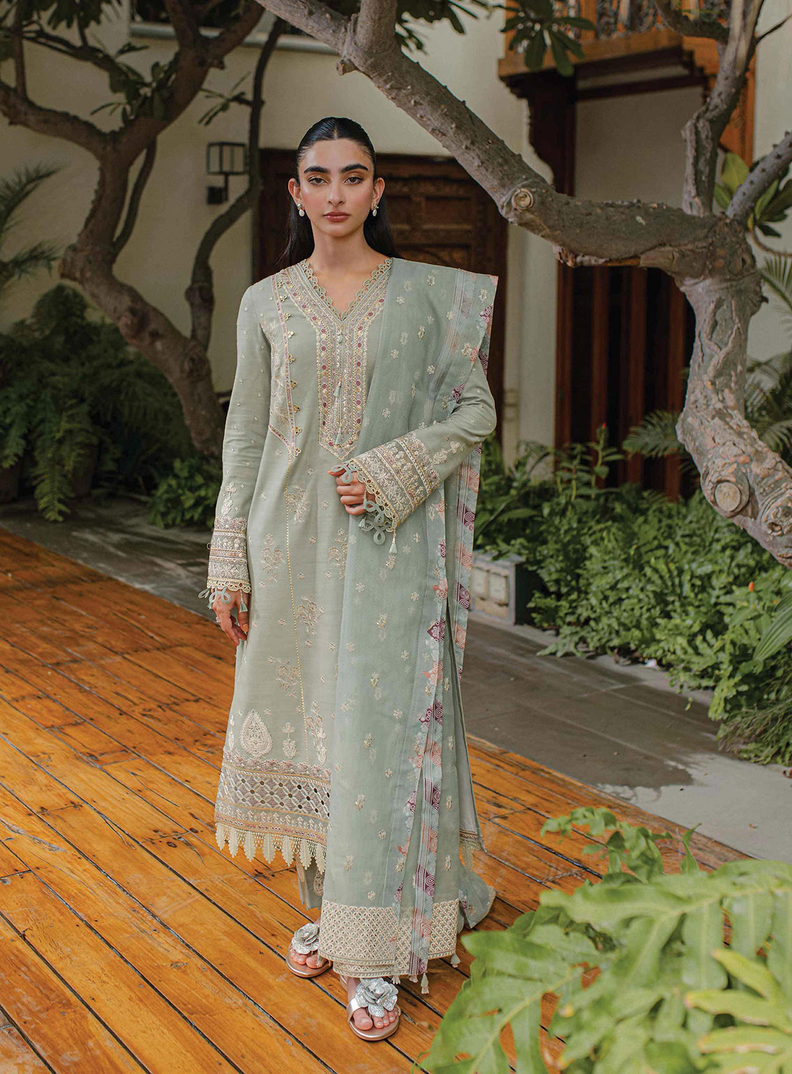 Qline By Qalamkar Embroidered Linen Unstitched 3 Piece Suit - 07 LAVINIA Qline By Qalamkar Embroidered Linen Unstitched 3 Piece Suit - 07 LAVINIA