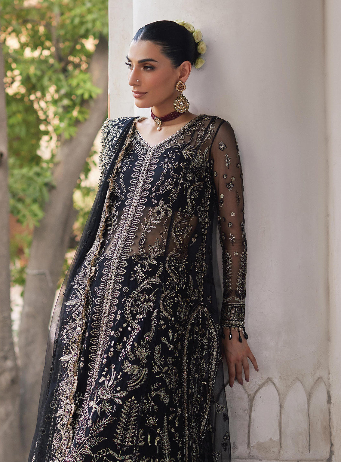 Afrozeh Embroidered Net Unstitched 3 Piece Suit - 06 Afrozeh Embroidered Net Unstitched 3 Piece Suit - 06