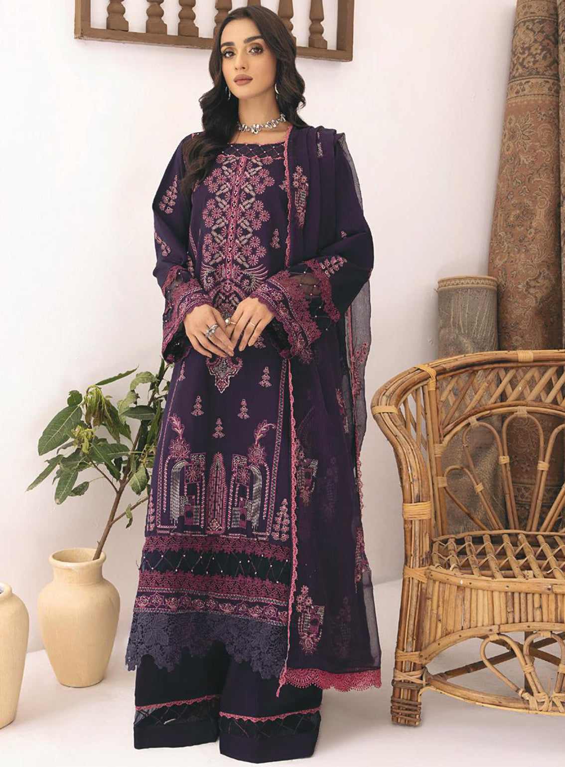 Kastoori By Awwal Embroidered Viscose Unstitched 3 Piece Suit - 01 Kastoori By Awwal Embroidered Viscose Unstitched 3 Piece Suit - 01