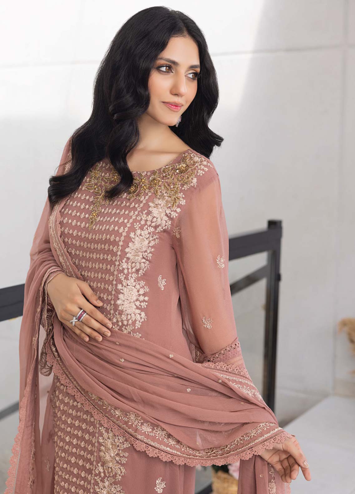 Azure Embroidered Chiffon Unstitched 3 Piece Suit - 29 Azure Embroidered Chiffon Unstitched 3 Piece Suit - 29