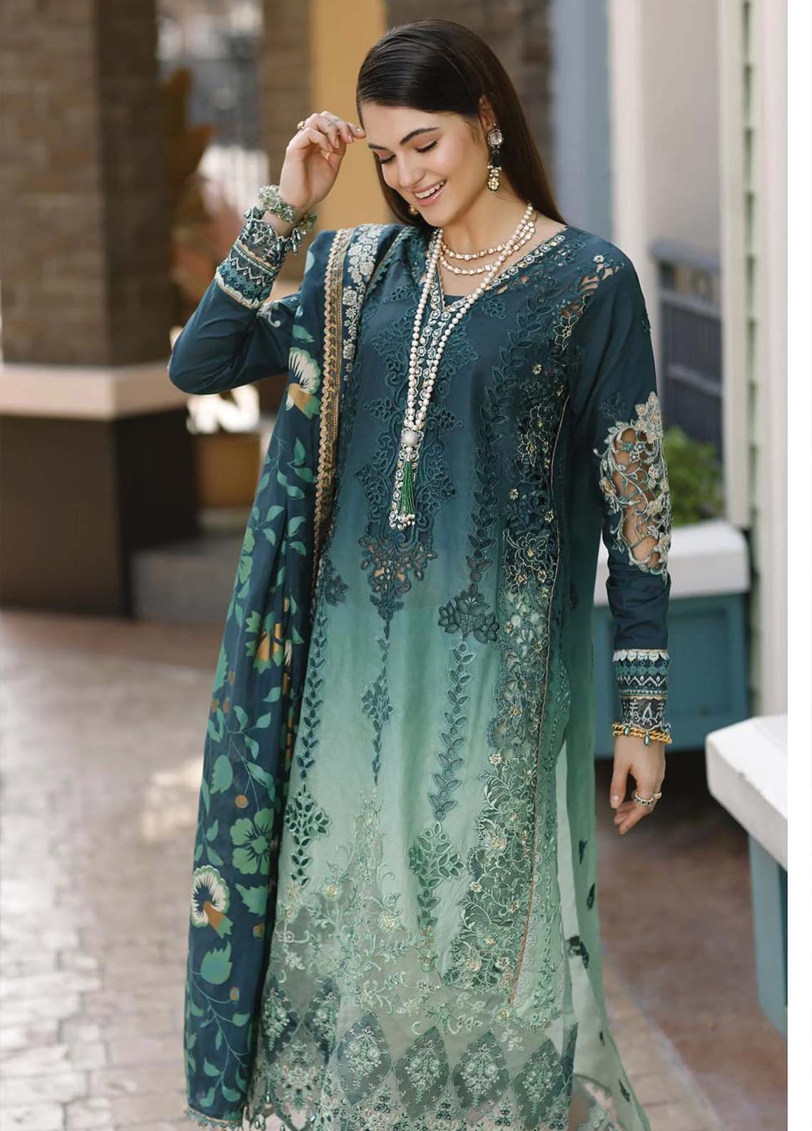 D#03 Noor By Saadia Asad Eid Handwork Schiffli Laserkari Collection 623 D#03 Noor By Saadia Asad Eid Handwork Schiffli Laserkari Collection 623