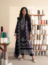 Miraal By Aabyaan Embroidered Linen Unstitched 3 Piece Suit - 04