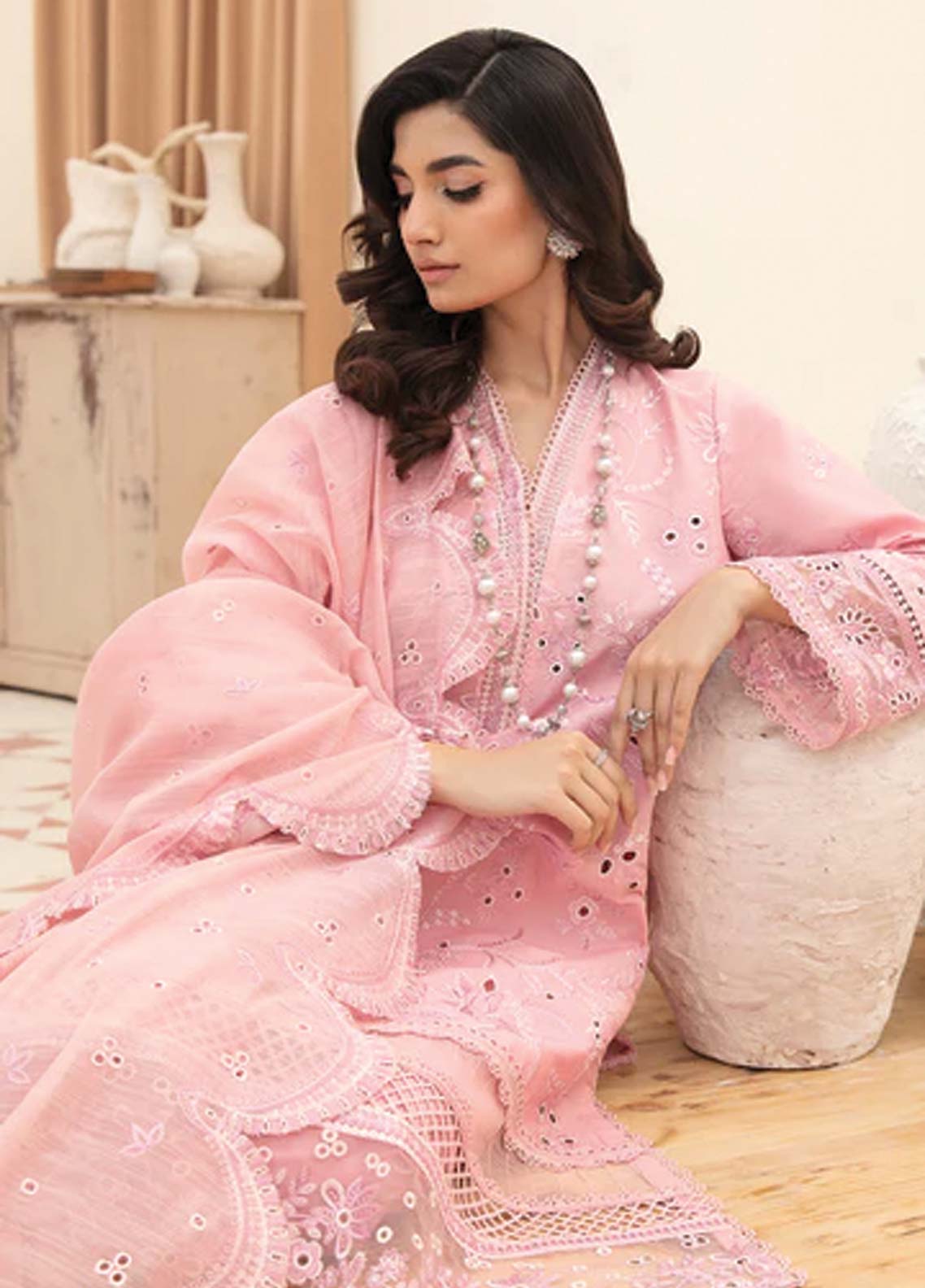 Afrozeh Embroidered Lawn Unstitched 3 Piece Suit - 02 Afrozeh Embroidered Lawn Unstitched 3 Piece Suit - 02