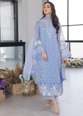Azure Embroidered Chiffon Unstitched 3 Piece Suit - 26