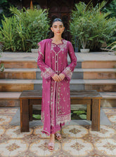 Qline By Qalamkar Embroidered Linen Unstitched 3 Piece Suit - 03 SERA