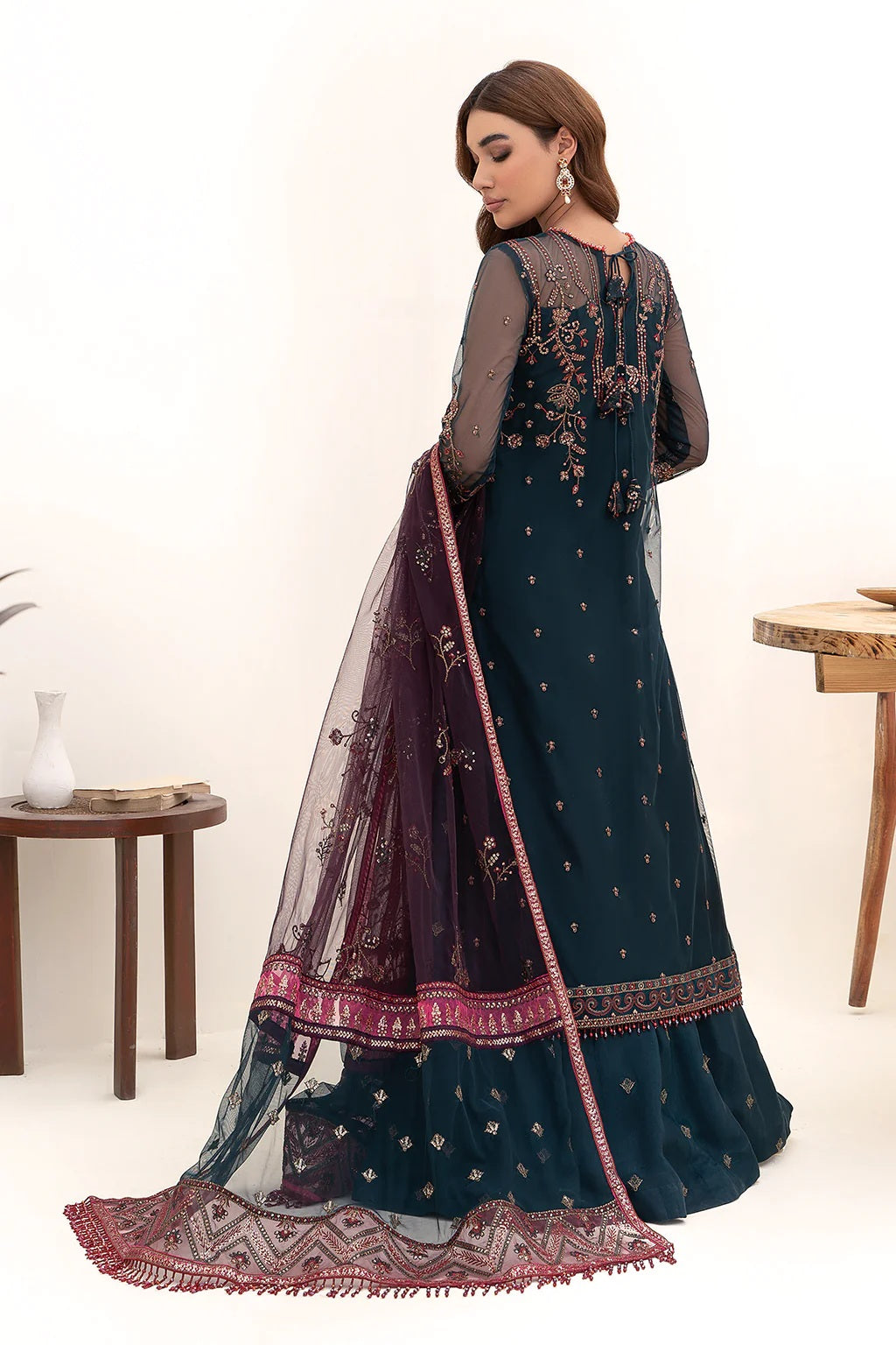 Nazneen By Zarif Embroidered Net Unstitched 3 Piece Suit - 01 Nazneen By Zarif Embroidered Net Unstitched 3 Piece Suit - 01