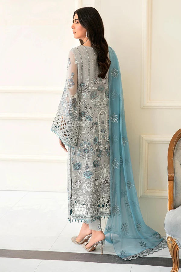 Safeera By Flossie Embroidered Chiffon Unstitched 3 Piece Suit - 01 Safeera By Flossie Embroidered Chiffon Unstitched 3 Piece Suit - 01