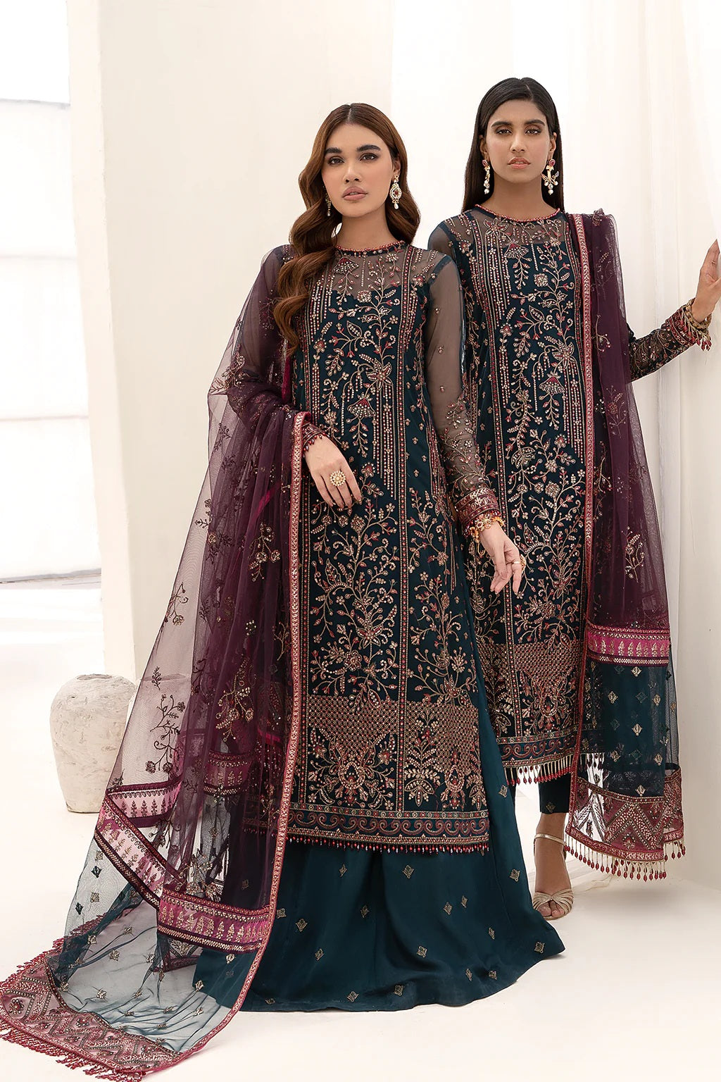 Nazneen By Zarif Embroidered Net Unstitched 3 Piece Suit - 01 Nazneen By Zarif Embroidered Net Unstitched 3 Piece Suit - 01