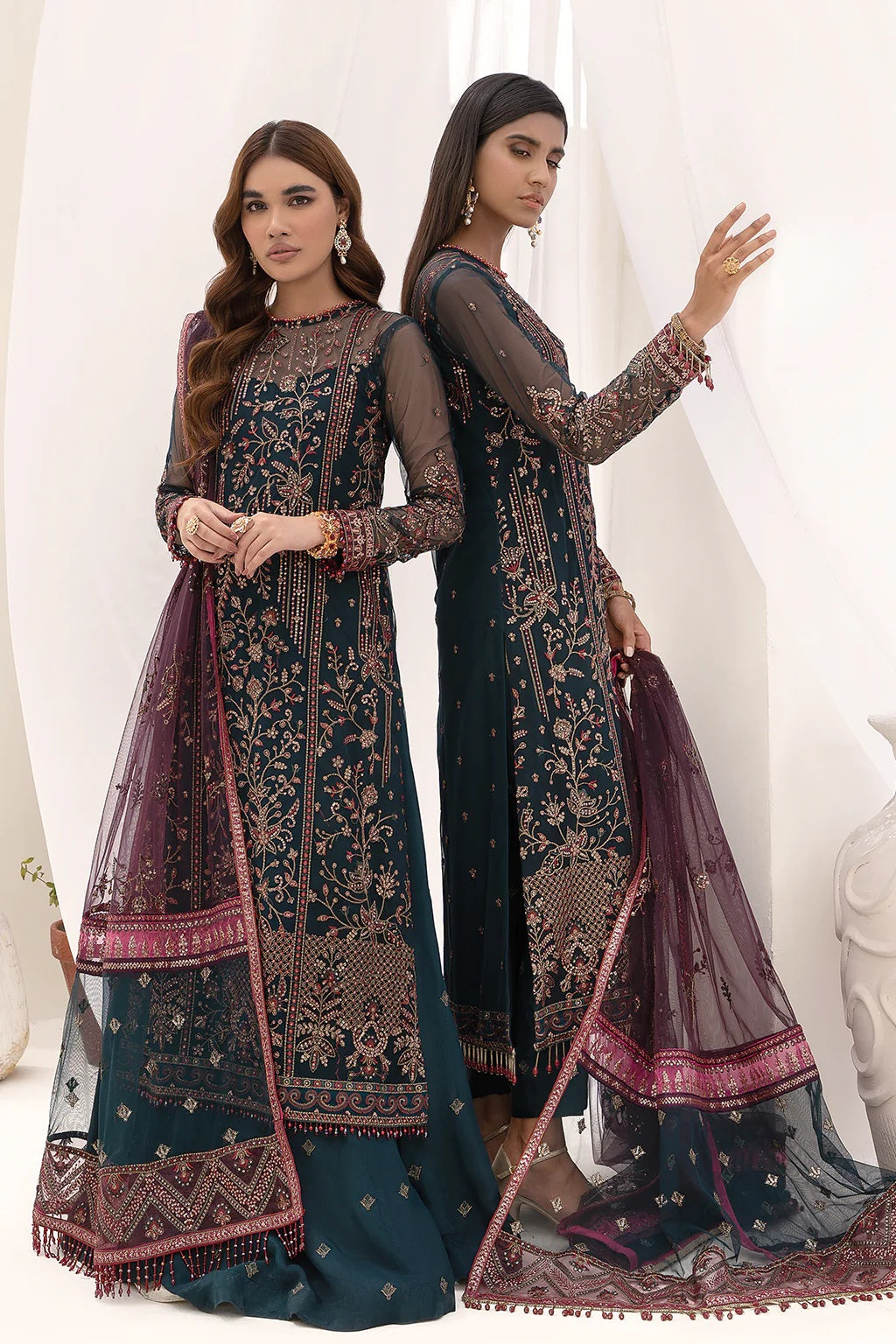 Nazneen By Zarif Embroidered Net Unstitched 3 Piece Suit - 01 Nazneen By Zarif Embroidered Net Unstitched 3 Piece Suit - 01