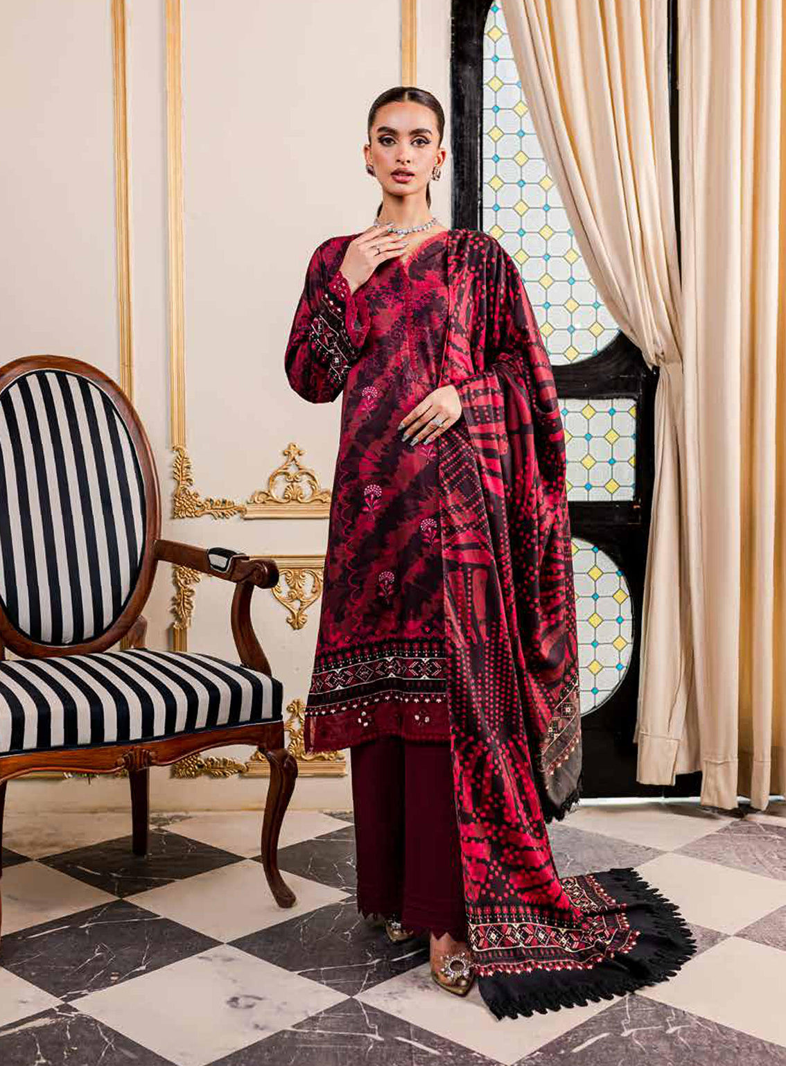 Signature Prints By Nureh Printed Marina Unstitched 3 Piece Suit - 75 Signature Prints By Nureh Printed Marina Unstitched 3 Piece Suit - 75