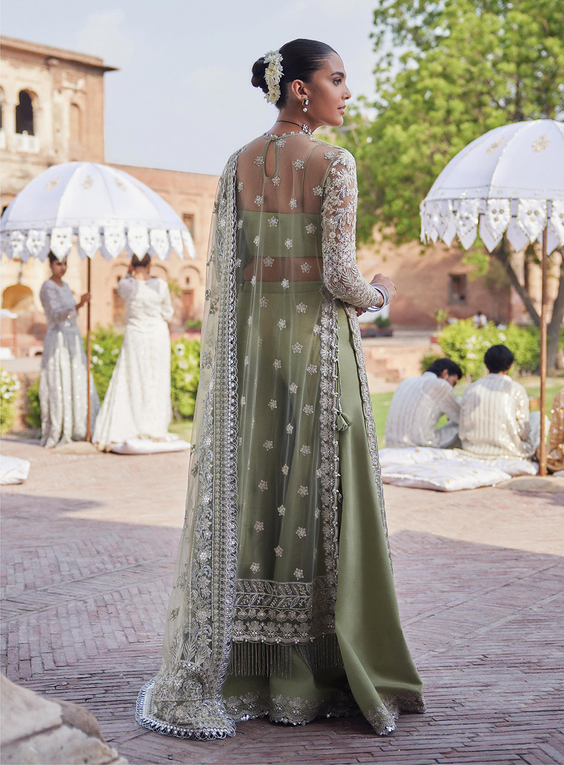 Afrozeh Embroidered Net Unstitched 3 Piece Suit - 08 Afrozeh Embroidered Net Unstitched 3 Piece Suit - 08