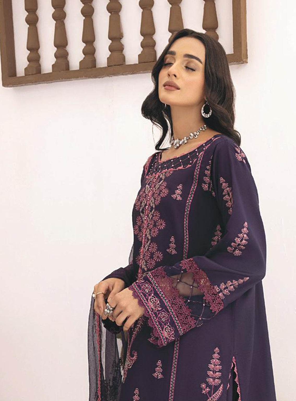 Kastoori By Awwal Embroidered Viscose Unstitched 3 Piece Suit - 01 Kastoori By Awwal Embroidered Viscose Unstitched 3 Piece Suit - 01