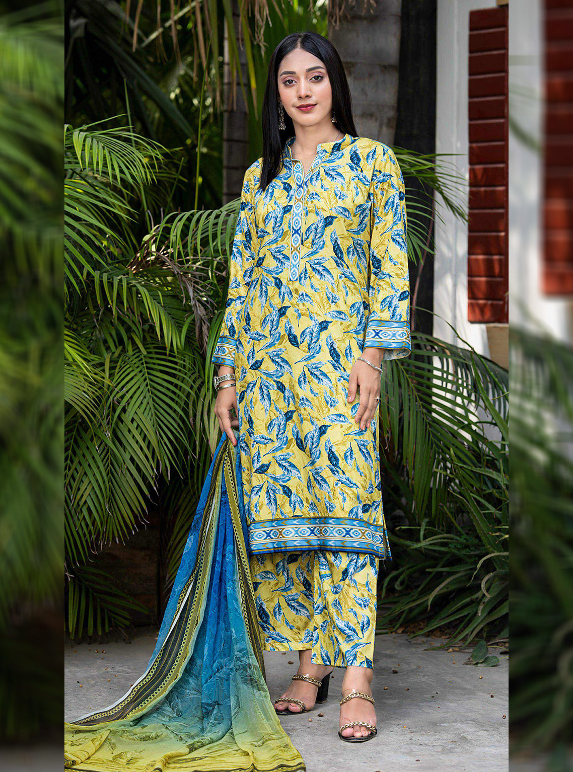 Aangan By Qalamkar Embroidered Linen Unstitched 3 Piece Suit - 08 Aangan By Qalamkar Embroidered Linen Unstitched 3 Piece Suit - 08