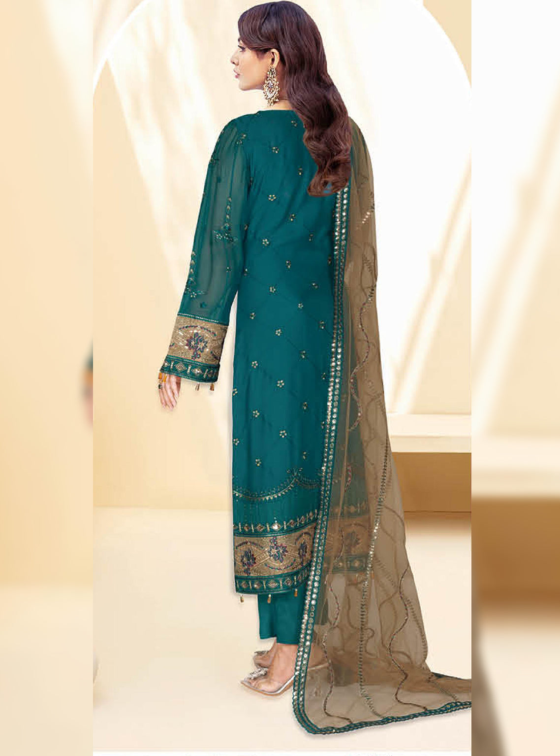 Kashish By Ramsha Embroidered Chiffon Unstitched 3 Piece Suit - 110 Kashish By Ramsha Embroidered Chiffon Unstitched 3 Piece Suit - 110