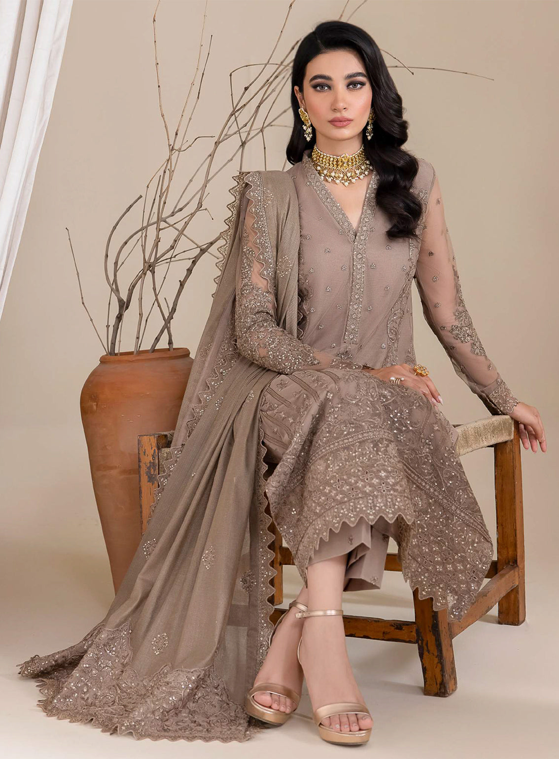 Iznik Embroidered Chiffon Unstitched 3 Piece Suit - 30 Iznik Embroidered Chiffon Unstitched 3 Piece Suit - 30