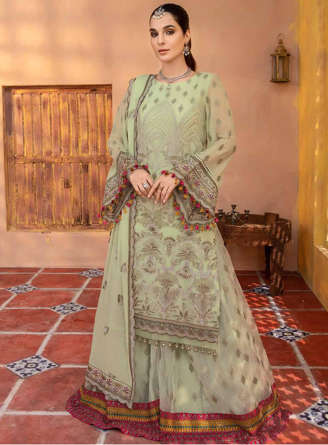 Elnaz By Flossie Embroidered Chiffon Unstitched 3 Piece Suit - 104 Elnaz By Flossie Embroidered Chiffon Unstitched 3 Piece Suit - 104