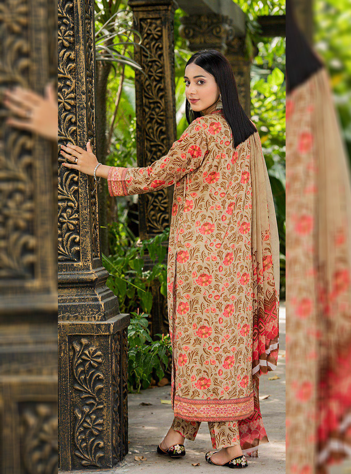Aangan By Qalamkar Embroidered Linen Unstitched 3 Piece Suit - 09 Aangan By Qalamkar Embroidered Linen Unstitched 3 Piece Suit - 09