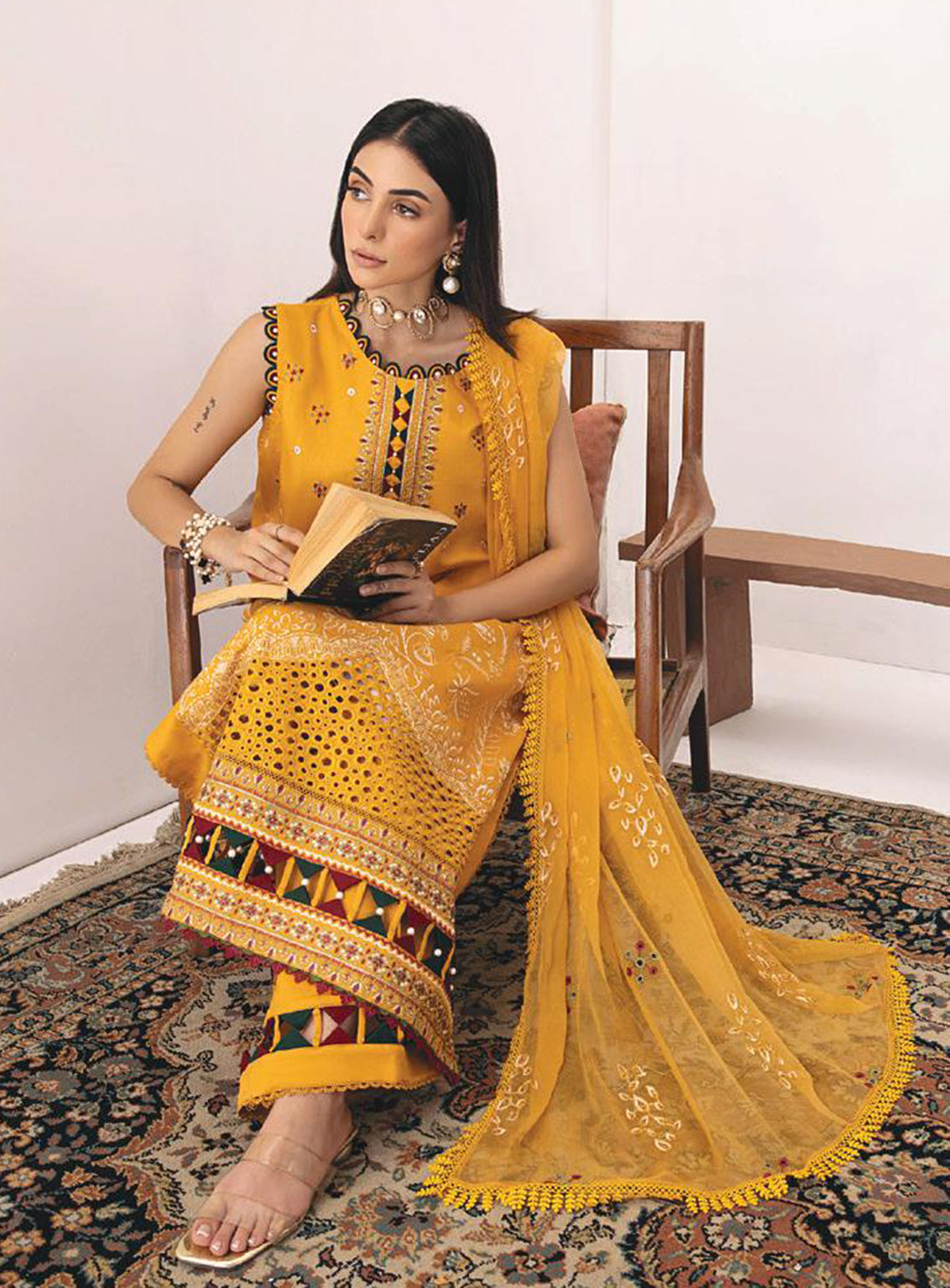 Kastoori By Awwal Embroidered Viscose Unstitched 3 Piece Suit - 02 Kastoori By Awwal Embroidered Viscose Unstitched 3 Piece Suit - 02