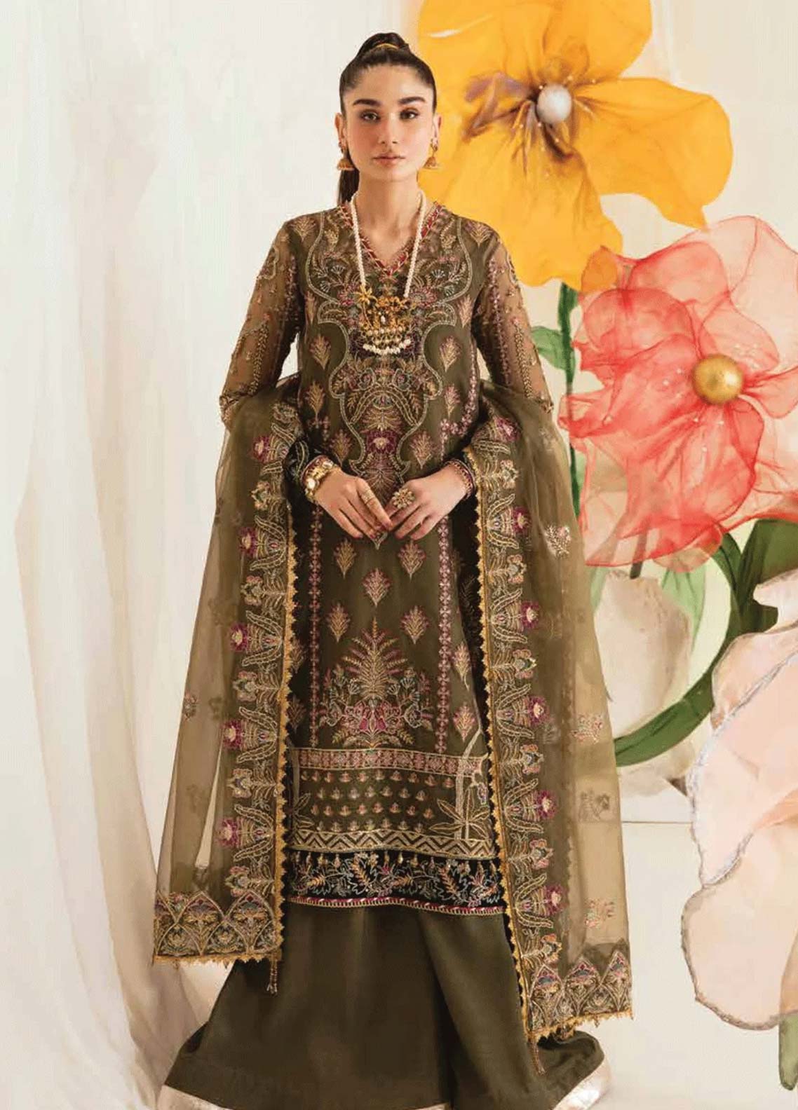 Ayzel By Afrozeh Embroidered Chiffon Unstitched 3 Piece Suit - 02 Ayzel By Afrozeh Embroidered Chiffon Unstitched 3 Piece Suit - 02