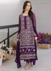 Azure Embroidered Chiffon Unstitched 3 Piece Suit - 28