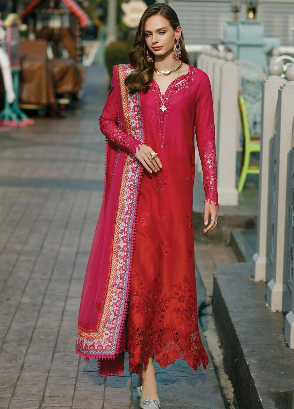 D#04 Noor By Saadia Asad Eid Handwork Schiffli Laserkari Collection 623 D#04 Noor By Saadia Asad Eid Handwork Schiffli Laserkari Collection 623