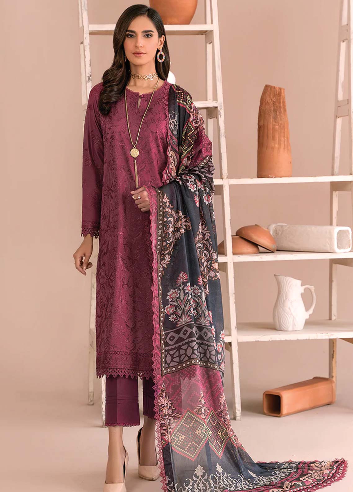 Zarif Embroidered Lawn Unstitched 3 Piece Suit - 06 Zarif Embroidered Lawn Unstitched 3 Piece Suit - 06