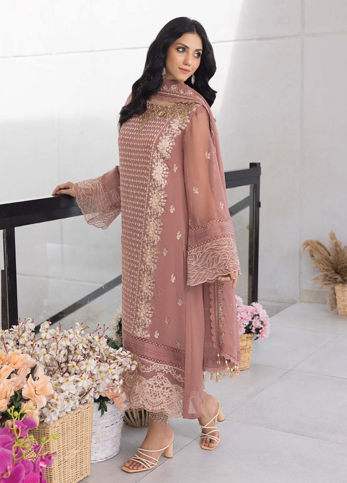 Azure Embroidered Chiffon Unstitched 3 Piece Suit - 29 Azure Embroidered Chiffon Unstitched 3 Piece Suit - 29