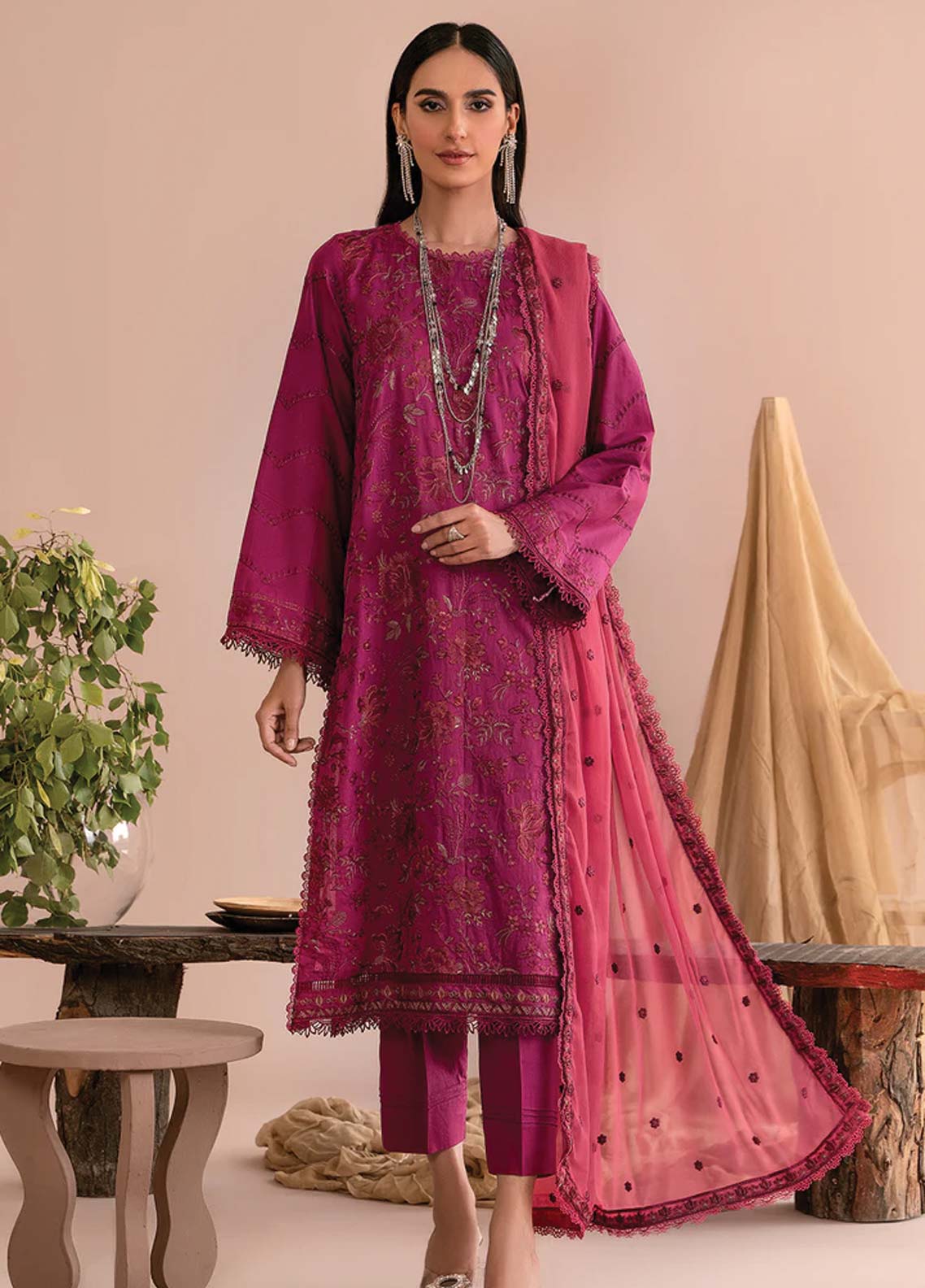 Zarif Embroidered Lawn Unstitched 3 Piece Suit - 02 Zarif Embroidered Lawn Unstitched 3 Piece Suit - 02