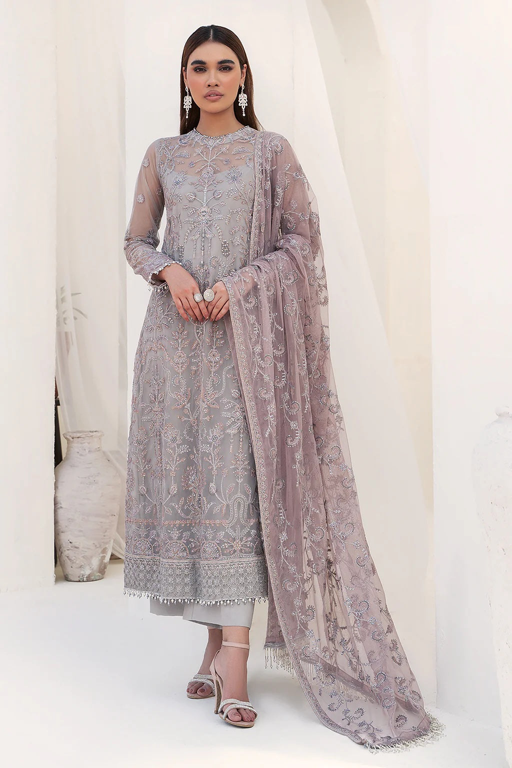Nazneen By Zarif Embroidered Net Unstitched 3 Piece Suit - 02 Nazneen By Zarif Embroidered Net Unstitched 3 Piece Suit - 02