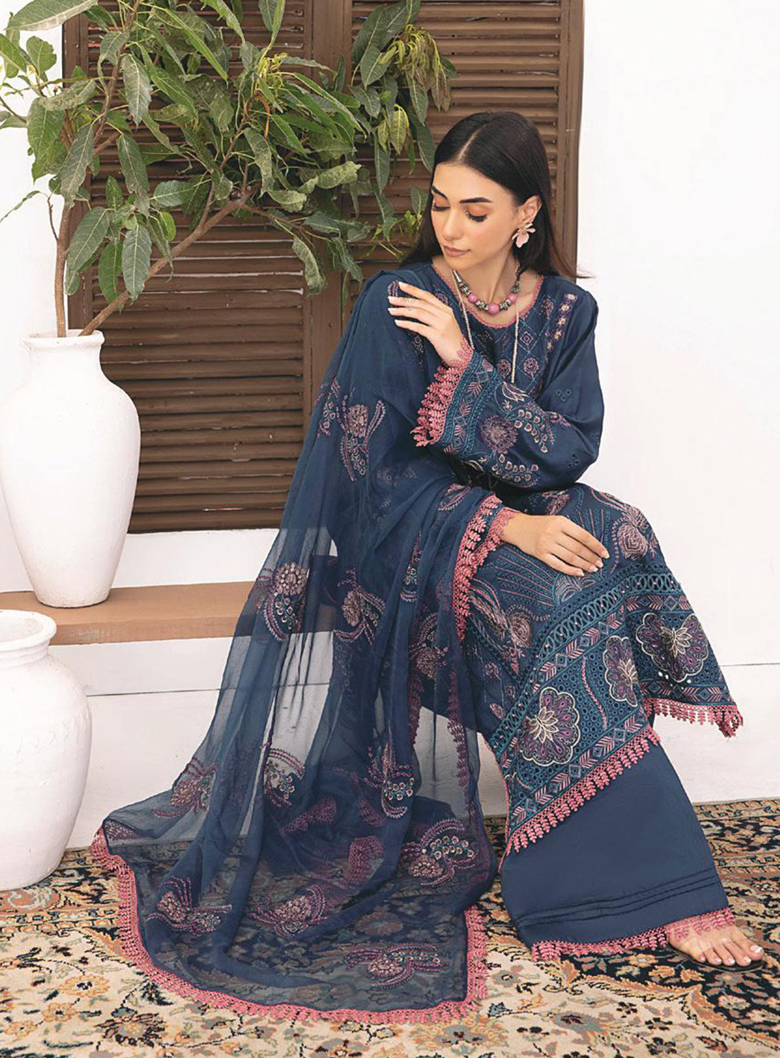Kastoori By Awwal Embroidered Viscose Unstitched 3 Piece Suit - 08 Kastoori By Awwal Embroidered Viscose Unstitched 3 Piece Suit - 08