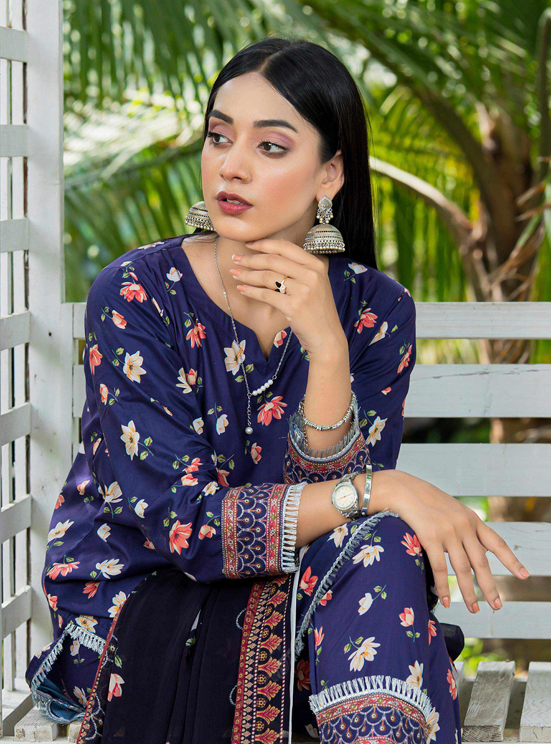 Aangan By Qalamkar Embroidered Linen Unstitched 3 Piece Suit - 02 Aangan By Qalamkar Embroidered Linen Unstitched 3 Piece Suit - 02
