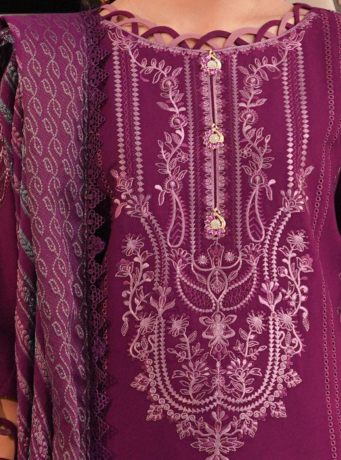 Miraal By Aabyaan Embroidered Linen Unstitched 3 Piece Suit - 05 Miraal By Aabyaan Embroidered Linen Unstitched 3 Piece Suit - 05